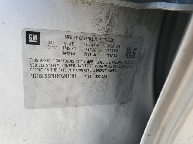 2017 CHEVROLET CRUZE LT - 1G1BE5SM1H7241181