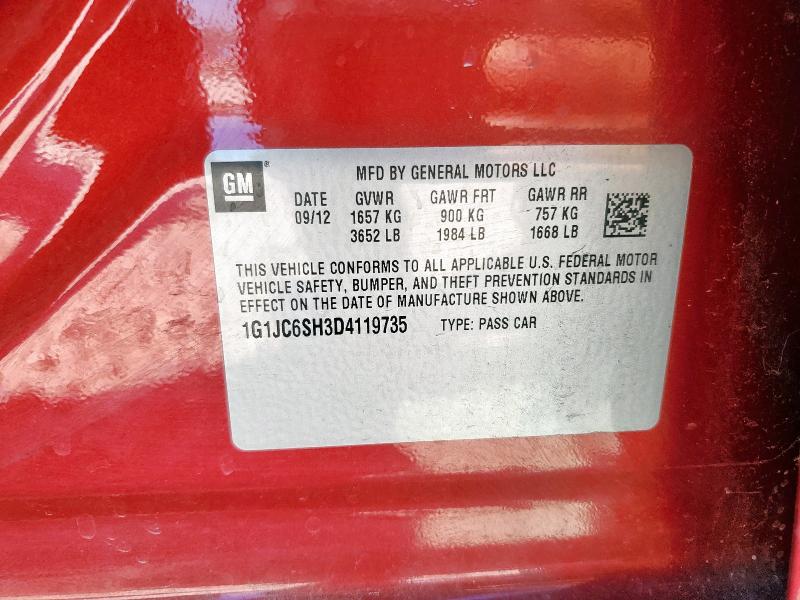 2013 CHEVROLET SONIC LT - 1G1JC6SH3D4119735