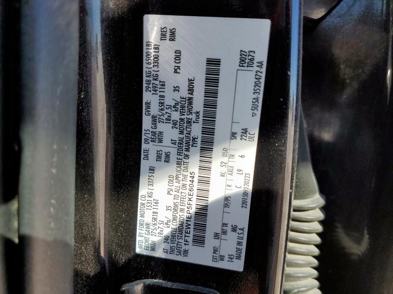 2015 FORD F150 SUPER - 1FTEW1EP5FKE60445