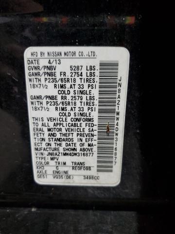 2013 NISSAN MURANO S - JN8AZ1MW4DW316877