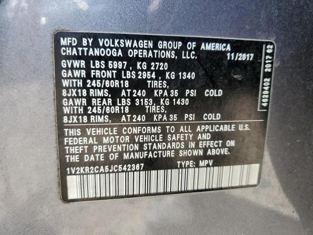 2018 VOLKSWAGEN ATLAS SE - 1V2KR2CA5JC542367