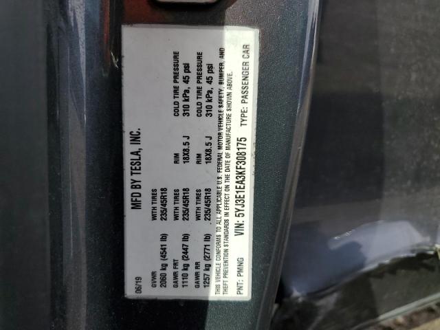 2019 TESLA MODEL 3 #3293588428