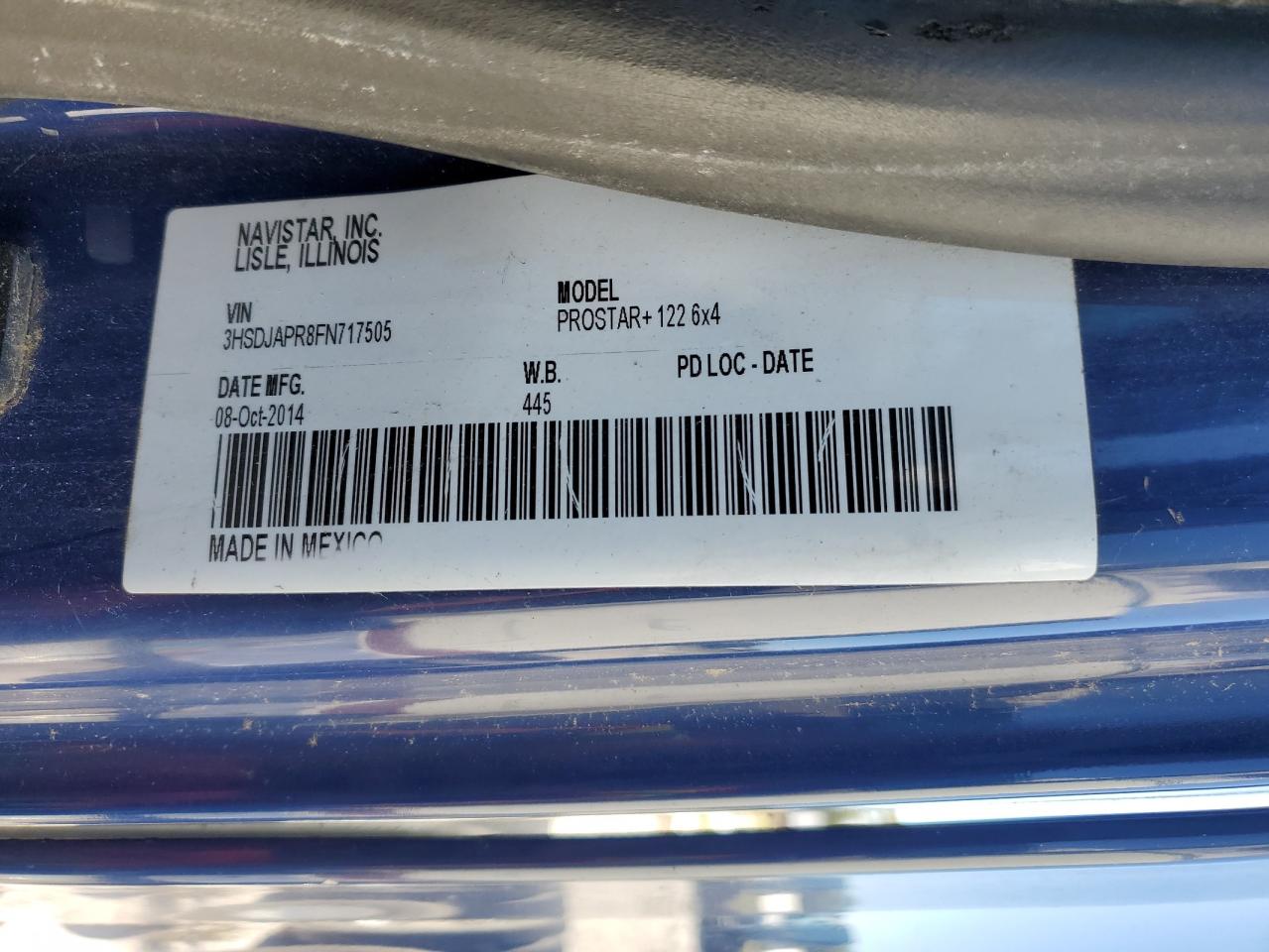 Lot #3287496018 2015 INTERNATIONAL PROSTAR