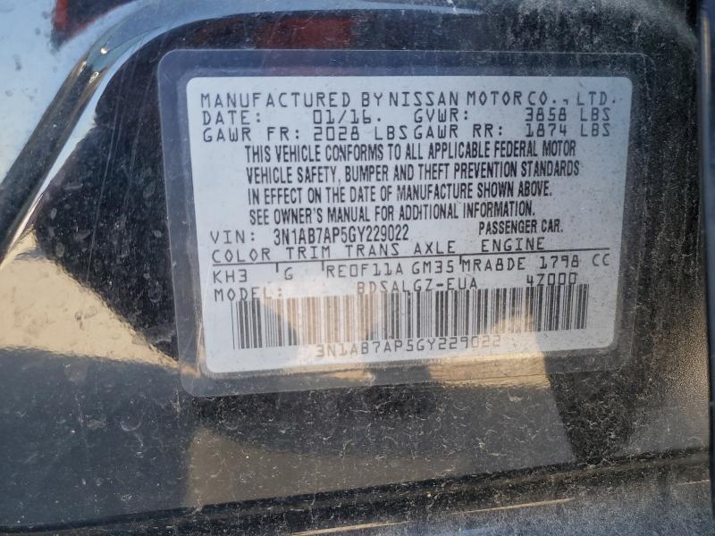 2016 NISSAN SENTRA S 3N1AB7AP5GY229022