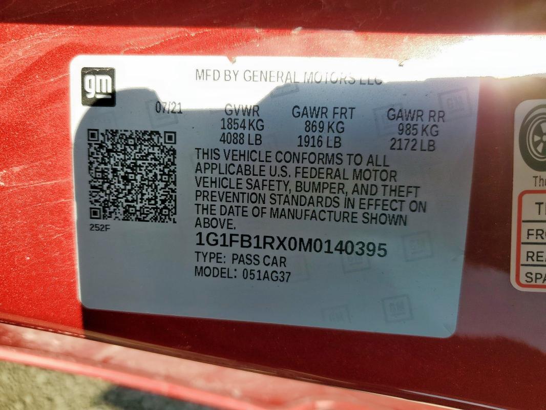 2021 CHEVROLET CAMARO LS #3291293475