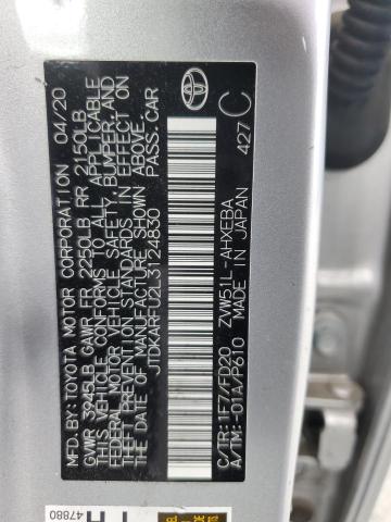 2020 TOYOTA PRIUS L JTDKARFU2L3124830