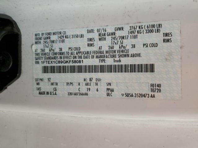 2016 FORD F150 SUPER - 1FTEX1C89GKF58081