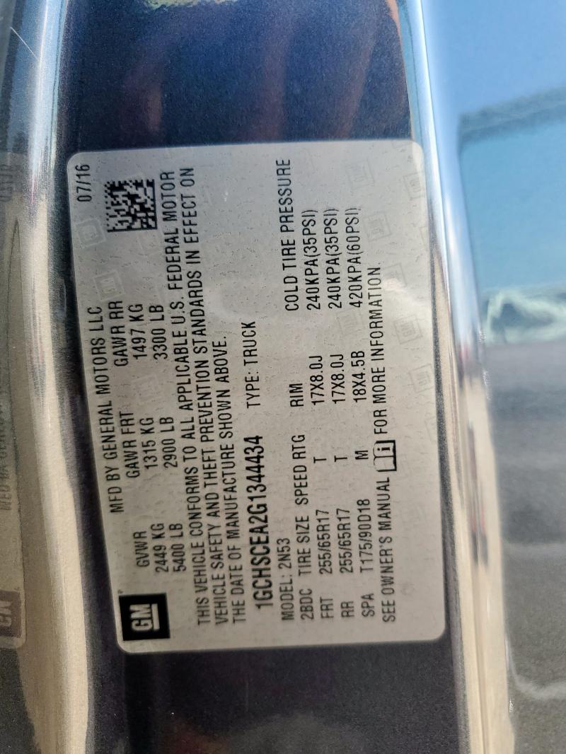 2016 CHEVROLET COLORADO L - 1GCHSCEA2G1344434