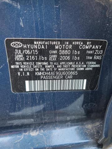 2016 HYUNDAI ELANTRA SE #3301860964