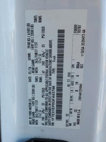 2016 FORD F150 SUPER - 1FTEX1EP0GFA93798