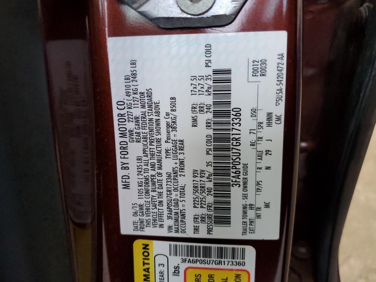 FORD FUSION TITANIUM PHEV