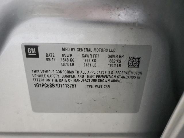 2013 CHEVROLET CRUZE LT - 1G1PC5SB7D7113757