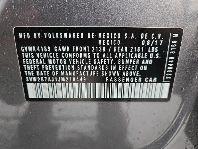 2018 VOLKSWAGEN JETTA S 3VW2B7AJ1JM219449