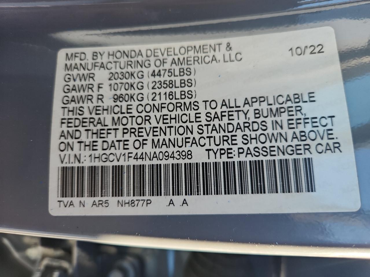 HONDA ACCORD SPORT SE