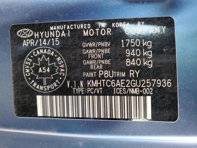 2016 HYUNDAI VELOSTER T - KMHTC6AE2GU257936