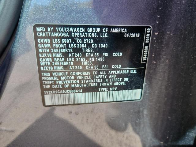 2018 VOLKSWAGEN ATLAS SE - 1V2KR2CA9JC566414