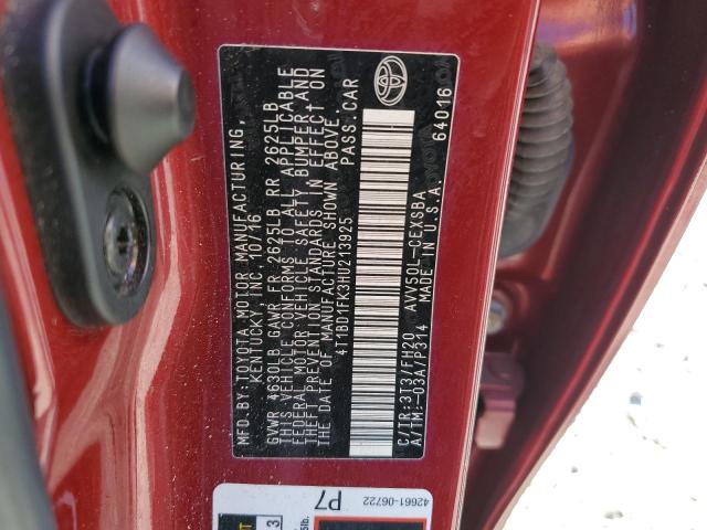 2017 TOYOTA CAMRY HYBR - 4T1BD1FK3HU213925