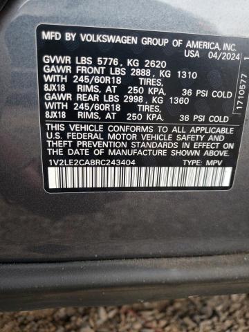 2024 VOLKSWAGEN ATLAS CROS #3279704920