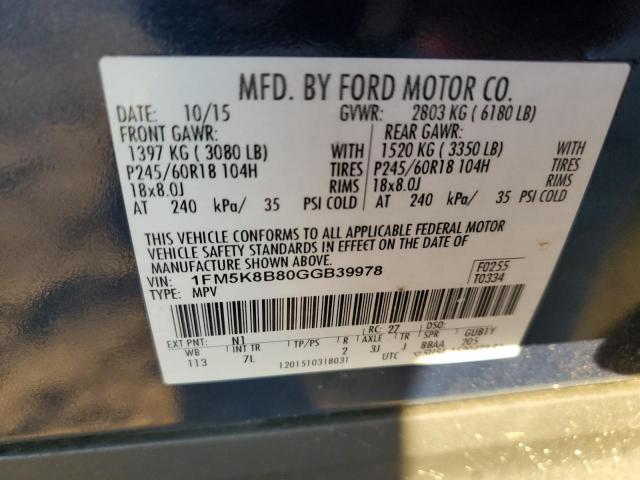 2016 FORD EXPLORER 1FM5K8B80GGB39978