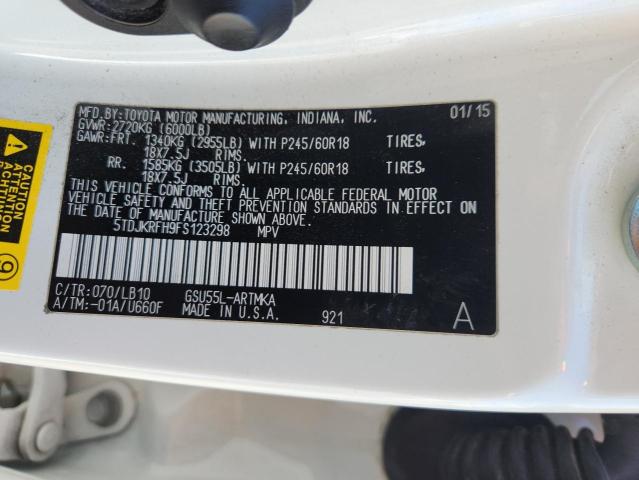 2015 TOYOTA HIGHLANDER - 5TDJKRFH9FS123298