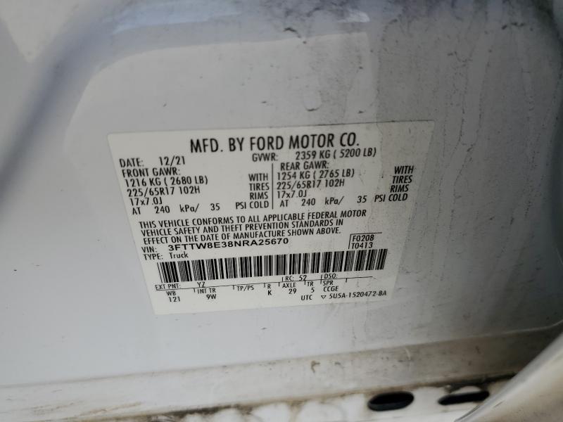 2022 FORD MAVERICK X - 3FTTW8E38NRA25670