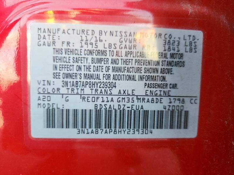 2017 NISSAN SENTRA S - 3N1AB7AP8HY239304