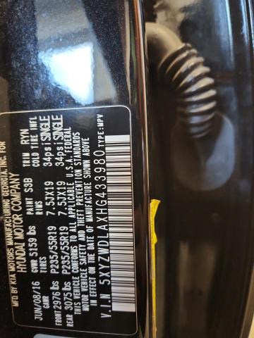 2017 HYUNDAI SANTA FE S - 5XYZWDLAXHG433980