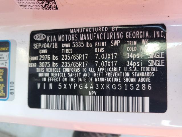 2019 KIA SORENTO L - 5XYPG4A3XKG515286