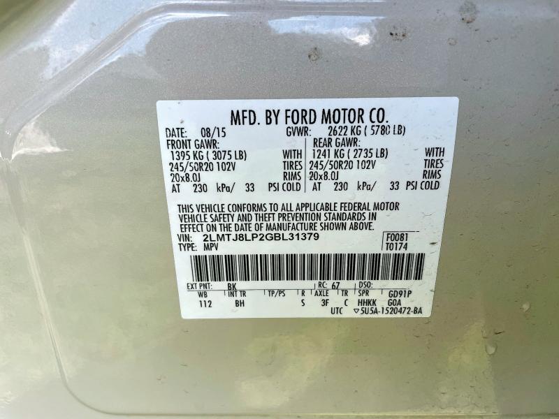 2016 LINCOLN MKX RESERV 2LMTJ8LP2GBL31379