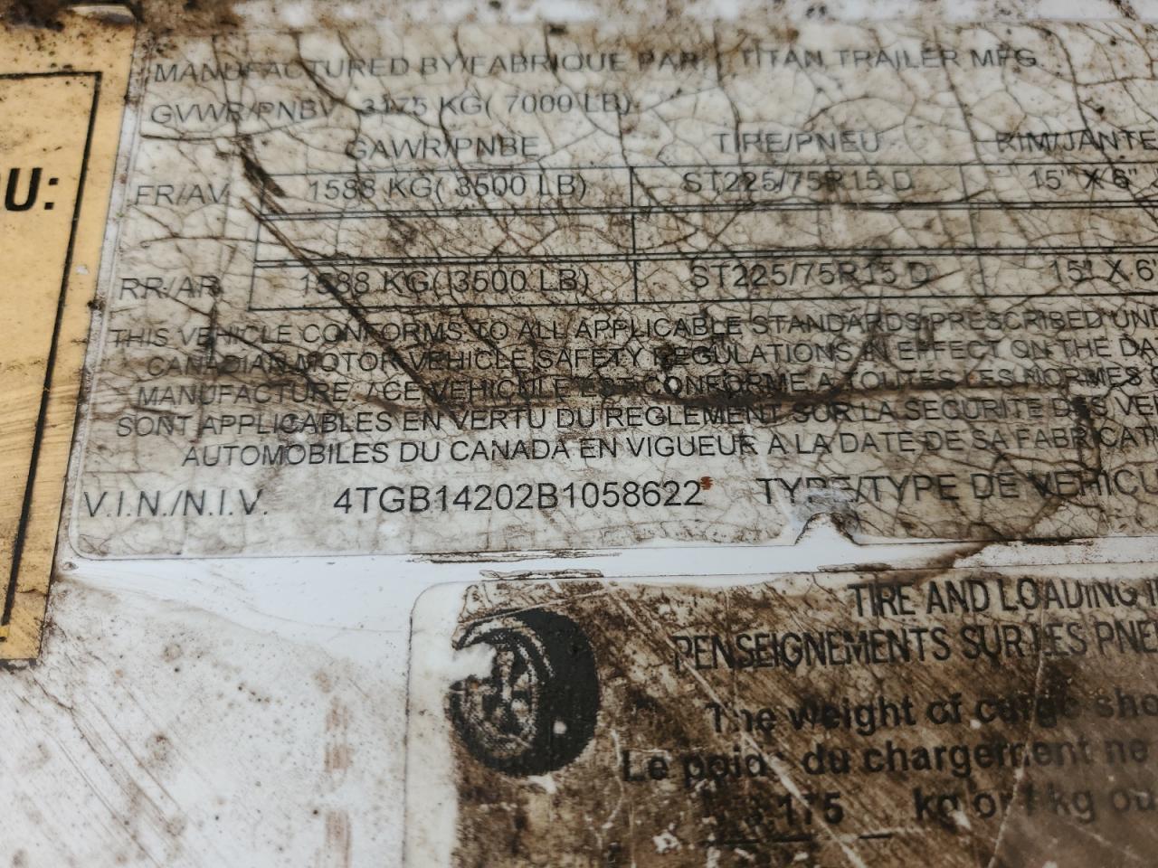 Lot #3278755658 2011 TITAN UNKNOWN