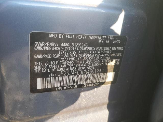 2016 SUBARU FORESTER 2.5I PREMIUM JF2SJAFC3GH465124