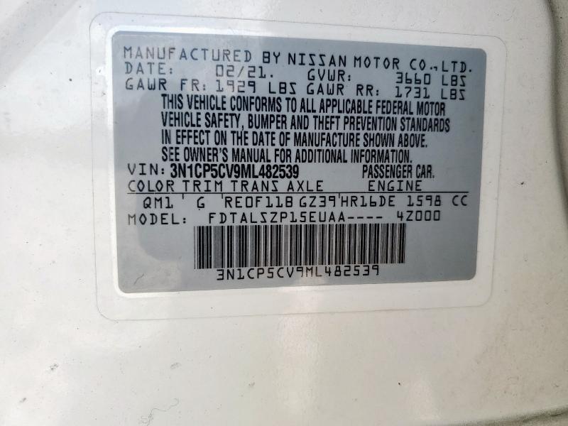 2021 NISSAN KICKS SV - 3N1CP5CV9ML482539