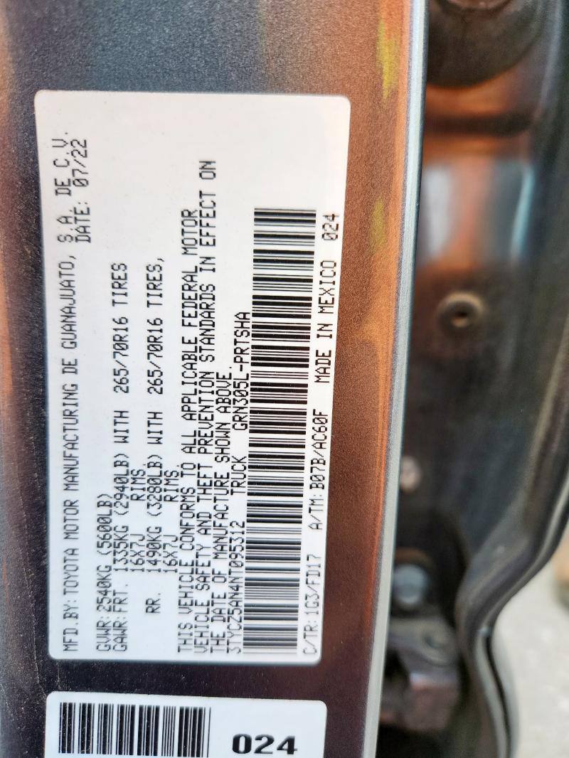 2022 TOYOTA TACOMA DOU - 3TYCZ5AN4NT095312