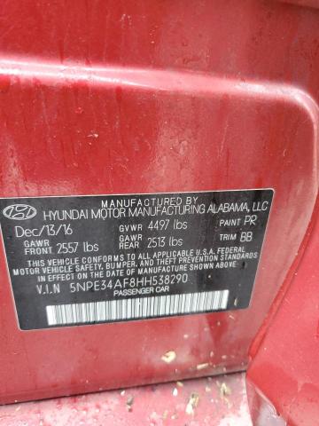 2017 HYUNDAI SONATA SPO 5NPE34AF8HH538290