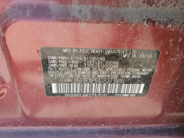 2016 SUBARU IMPREZA SPORT PREMIUM JF1GPAP64G8273986