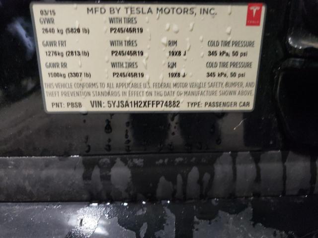 2015 TESLA MODEL S 85 5YJSA1H2XFFP74882
