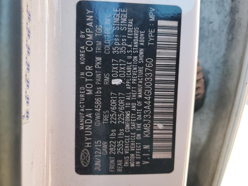 2016 HYUNDAI TUCSON LIM KM8J33A44GU033760