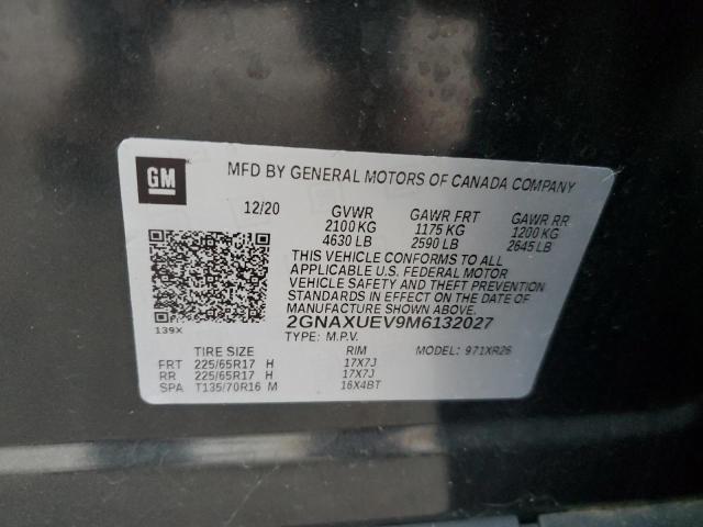 2021 CHEVROLET EQUINOX LT 2GNAXUEV9M6132027