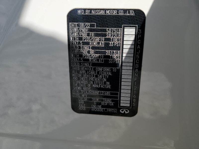 2022 INFINITI QX50 ESSENTIAL - 3PCAJ5CB8NF121685