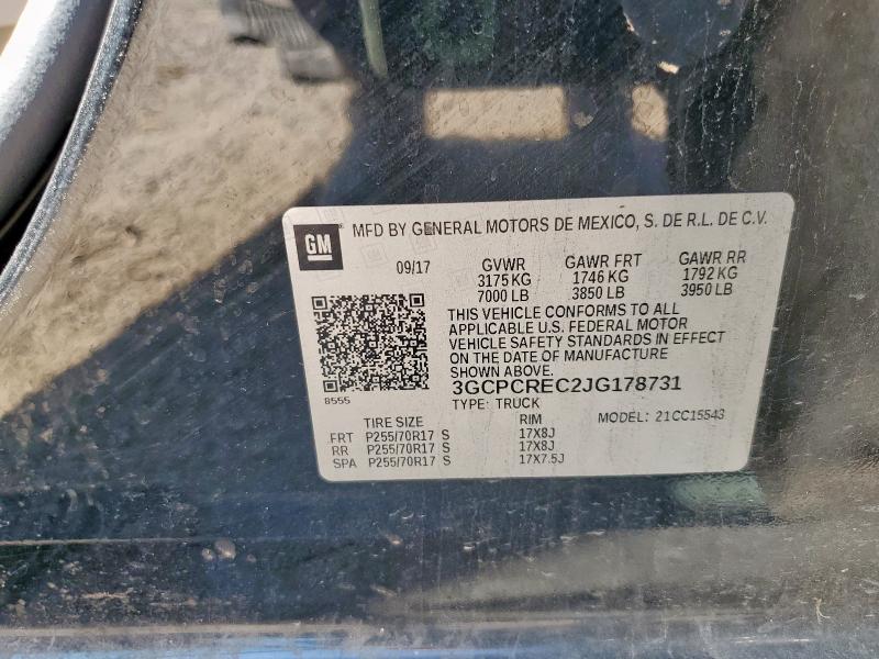 2018 CHEVROLET SILVERADO 3GCPCREC2JG178731