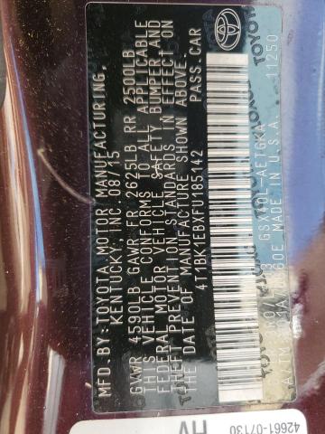 2015 TOYOTA AVALON XLE #3294472494