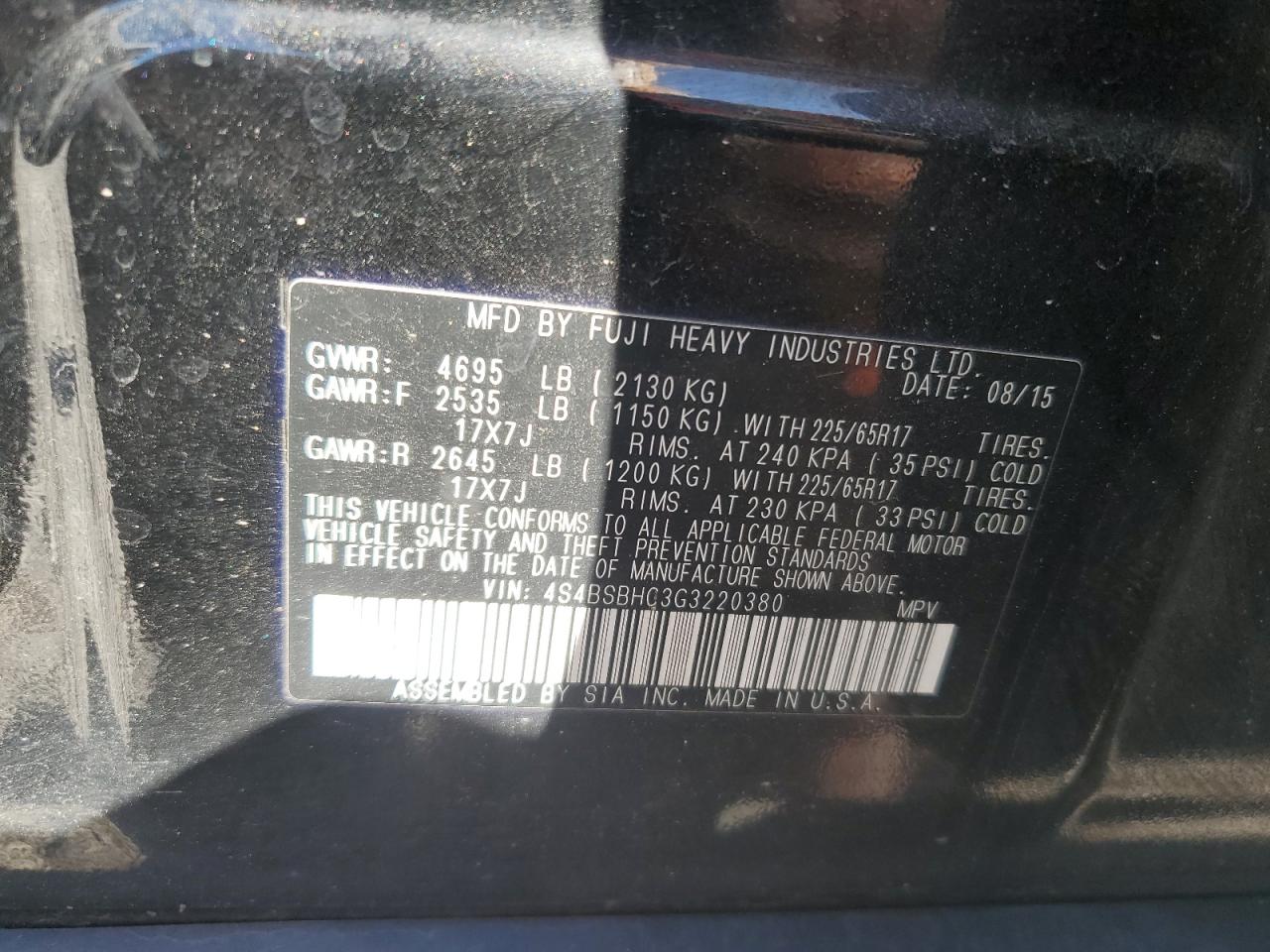 SUBARU OUTBACK 2.5I PREMIUM