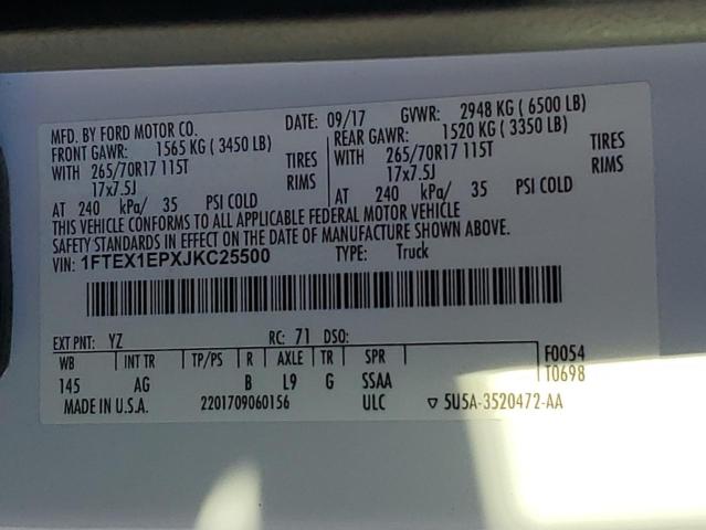 2018 FORD F150 SUPER #3298154252