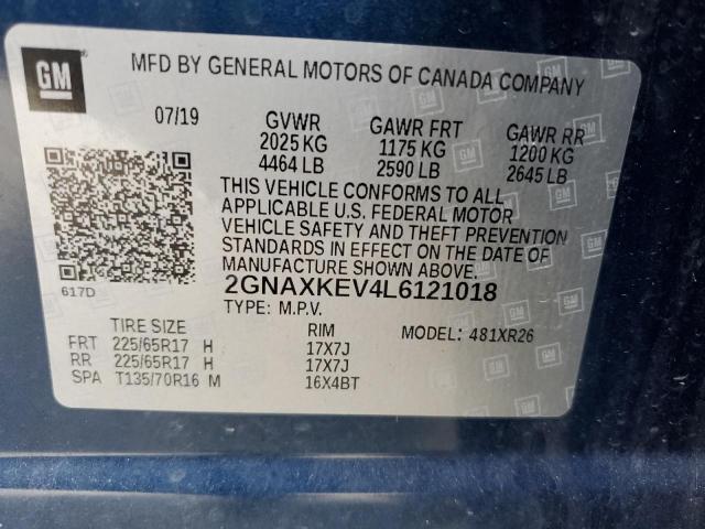 2020 CHEVROLET EQUINOX LT #3292384278