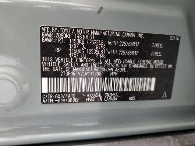 2020 TOYOTA RAV4 XLE - 2T3P1RFV2LW111698