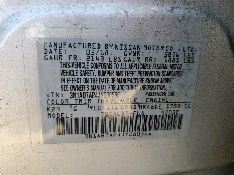 2018 NISSAN SENTRA S - 3N1AB7AP4JY280566