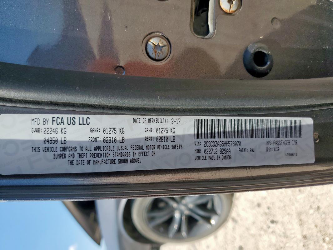 2017 DODGE CHALLENGER - 2C3CDZAG5HH573070