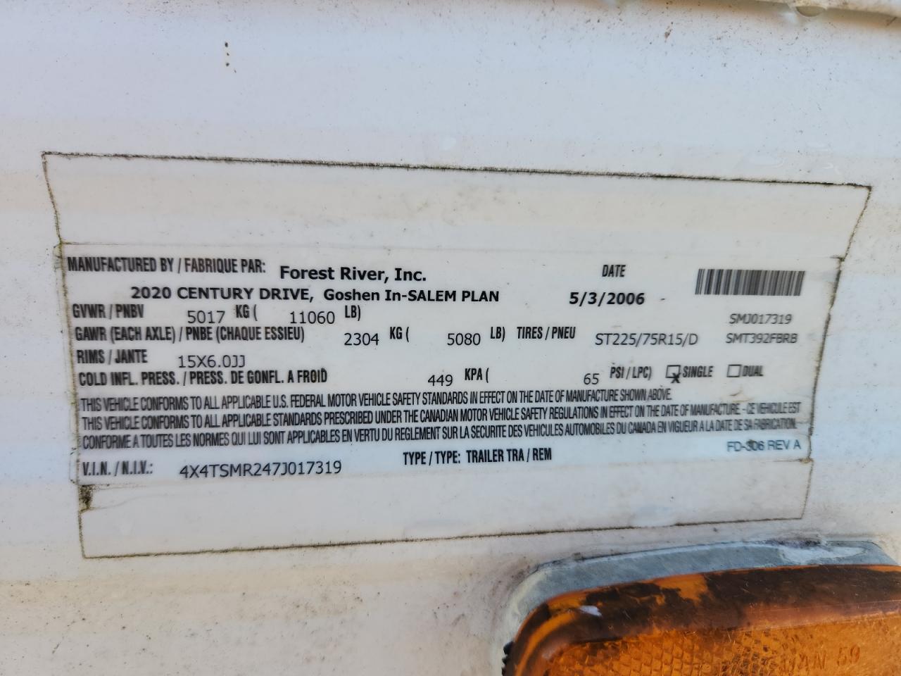 Lot #3276492177 2007 WILDWOOD SALEM