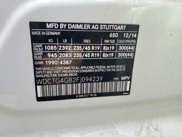 2015 MERCEDES-BENZ GLA 250 4M #3287290995