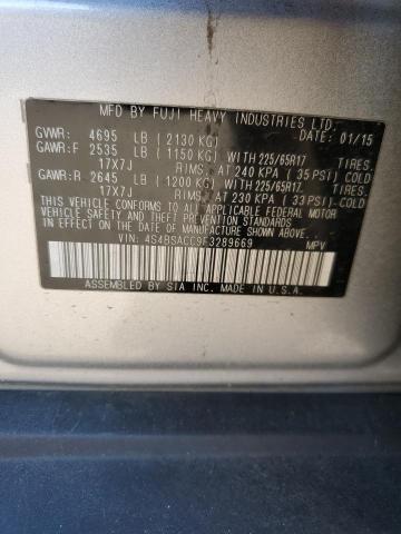 2015 SUBARU OUTBACK 2. 4S4BSACC9F3289669